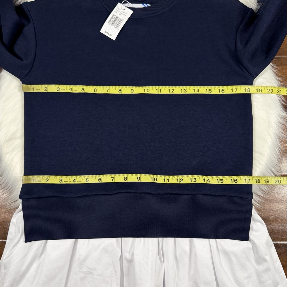 Addison Bay Size XS Navy Blue White Mixed Soft Luxe Harper Sweatshirt Dress - Picture 5 of 10